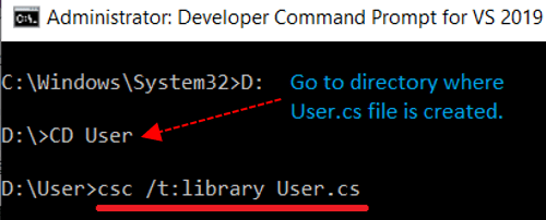 Command to generate assembly using reflection in C#