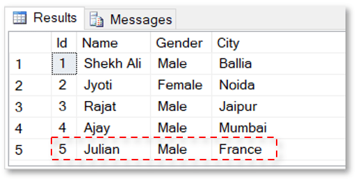 Image-update record in the table