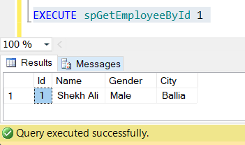 stored procedure in SQL server with input parameter