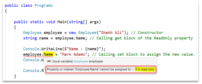 C# Read-Only Property