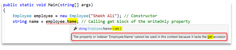 C# Write-Only Properties