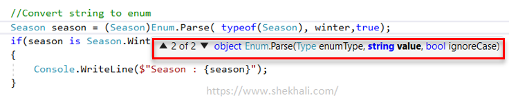 Enum.Parse method in C#