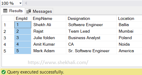 image-SQL Comparison operators output