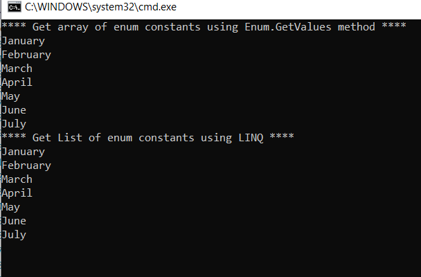 Convert enum to array and list