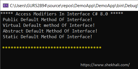 Access Modifiers in Interface C# 8