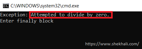 DivideByZeroException exception-shekh ali