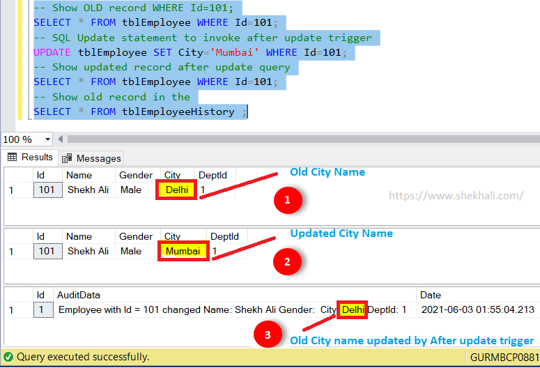 image result SQL update trigger