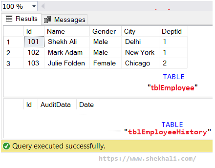 Create tables in SQL server