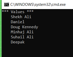image- C# Dictionary value collection output