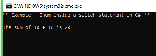 Enum inside a switch statement in CSharp