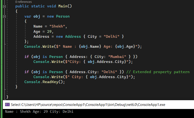 C# 10 Extended property patterns