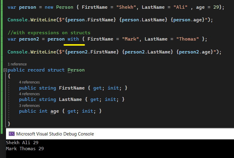 C# 10 with expressions on structs and anonymous types