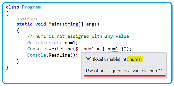 Nullable types variable example in CSharp
