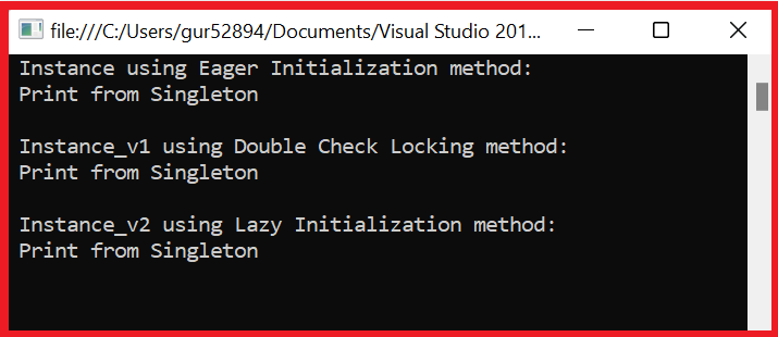 Singleton-design-pattern-example-in-csharp-output