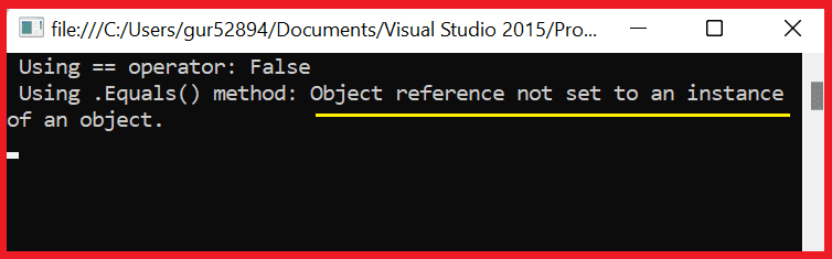 Avoiding NullReferenceException while using Equals method in csharp