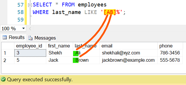 like wildcard example in sql