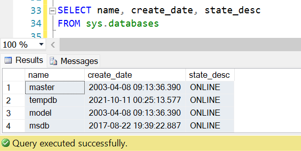 system-defined views in SQL server