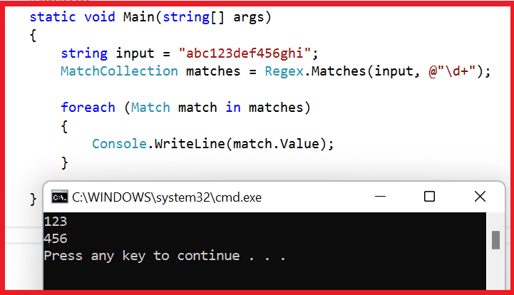 csharp regex example