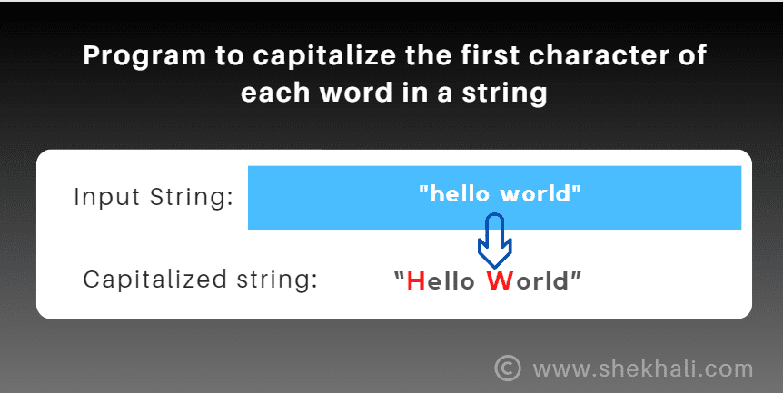 C# Program to capitalize the first character of each word in a string